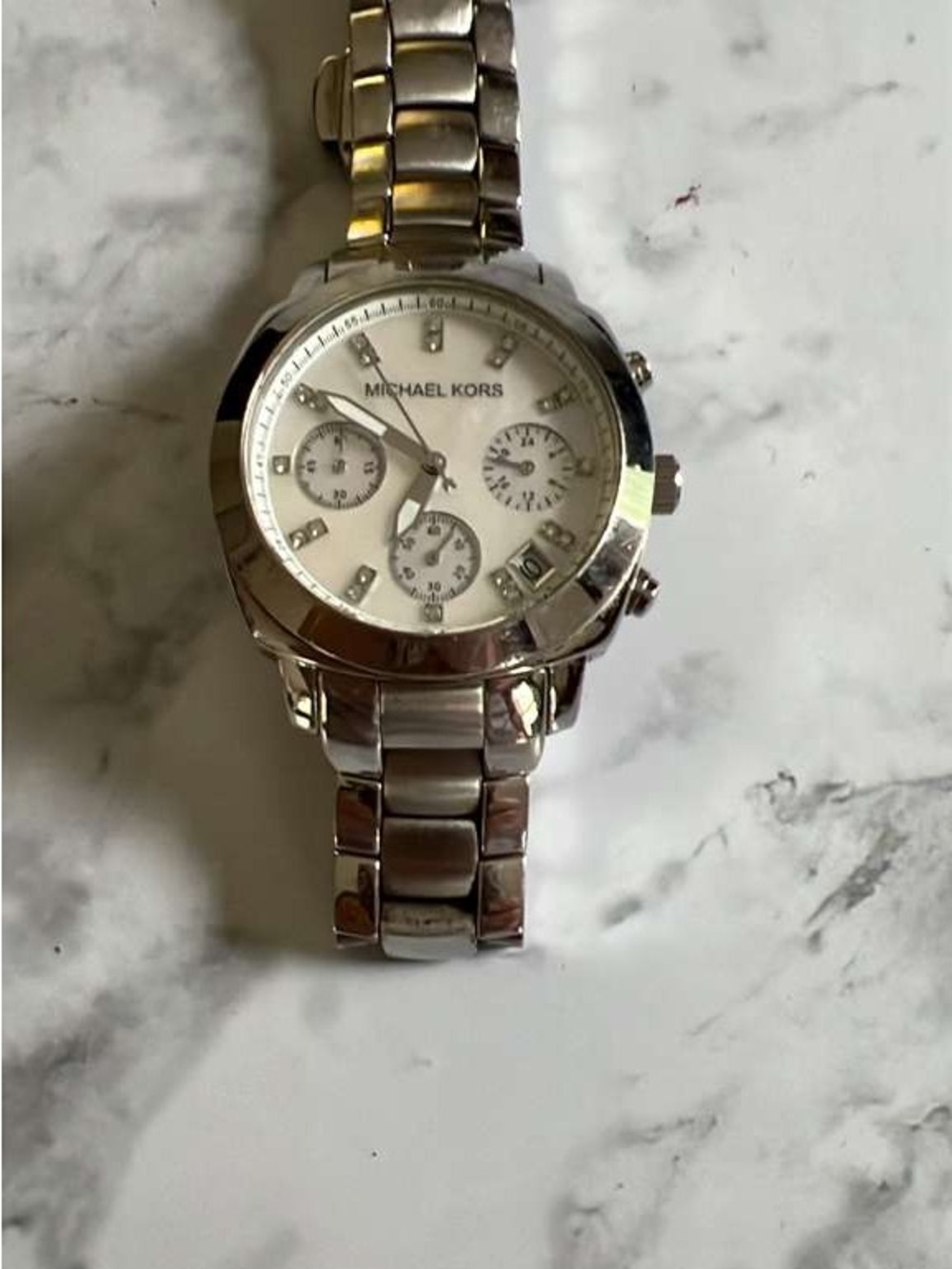Michael Kors Silver-Tone Women's Bracelet Watch with Crystal Accents